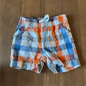 Kids Plaid Shorts - Blue and Orange